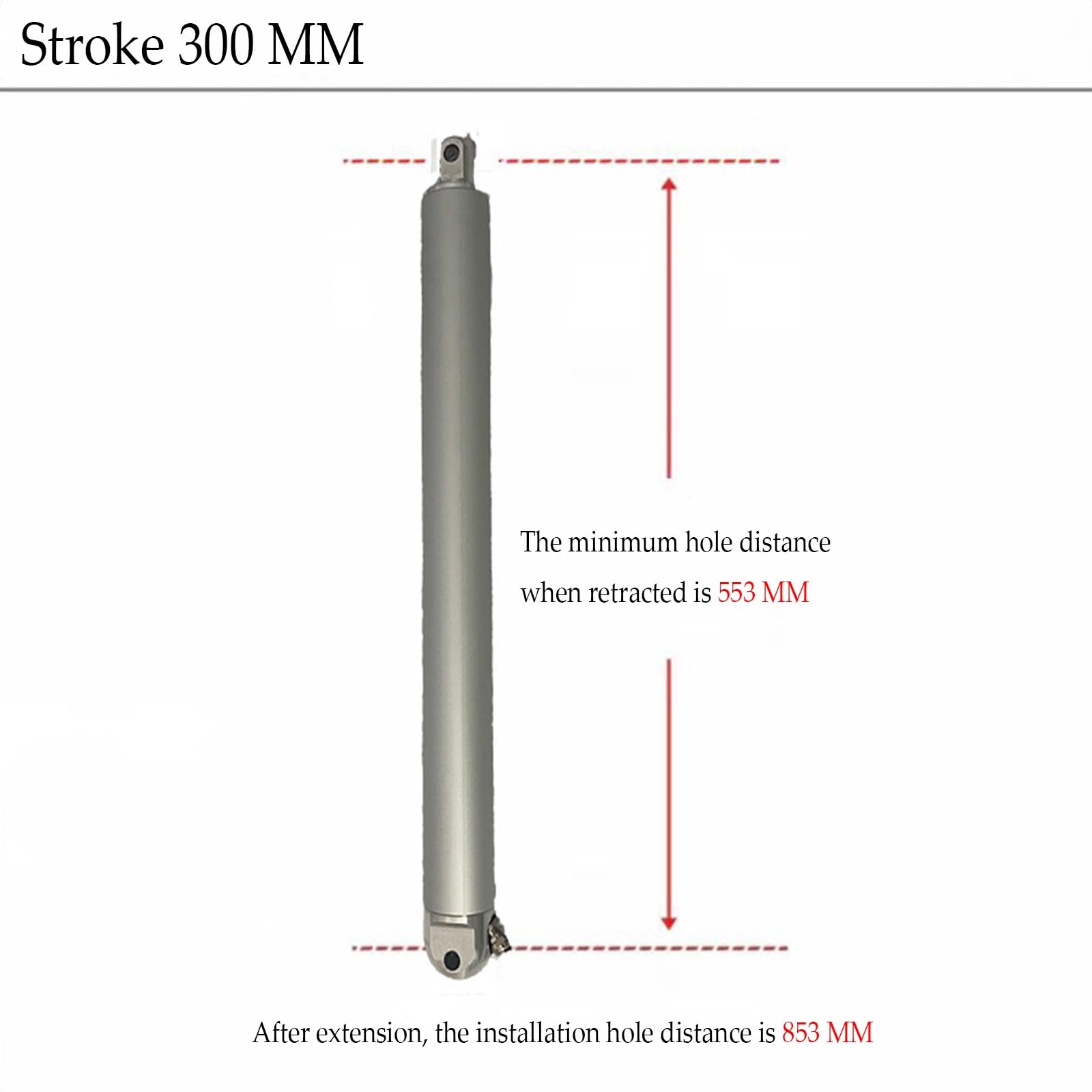 Actuador lineal, motor eléctrico de acero inoxidable, par de torsión de 1000 N, carrera de 50-800 mm para automatización de armarios, ventanas y puertas