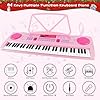 What are the Best Digital Piano for Kids? 7 WOSTOO Kids Keyboard Piano, Portable 61 Keys Keyboard Electronic Digital Piano, Early Learning Educational Musical Piano Toy Keyboard for Beginners with Music Stand, Microphone (Pink) #5