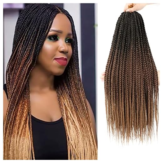 Crochet Box Braids 18 Inch 8 Packs Ombre Goddess Box Braids Crochet Hair Prelooped Crochet Hair 3x Box Braided Crochet Hair Synthetic Braiding Hair Crochet Braids Hair for Black Women-8Pacs-1B/30/27