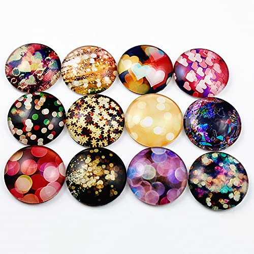 10pcs 25mm 16style Mixed Handmade Glass Cabochons Pattern Domed Jewelry Accessories Supplies - (Color: I7-26)