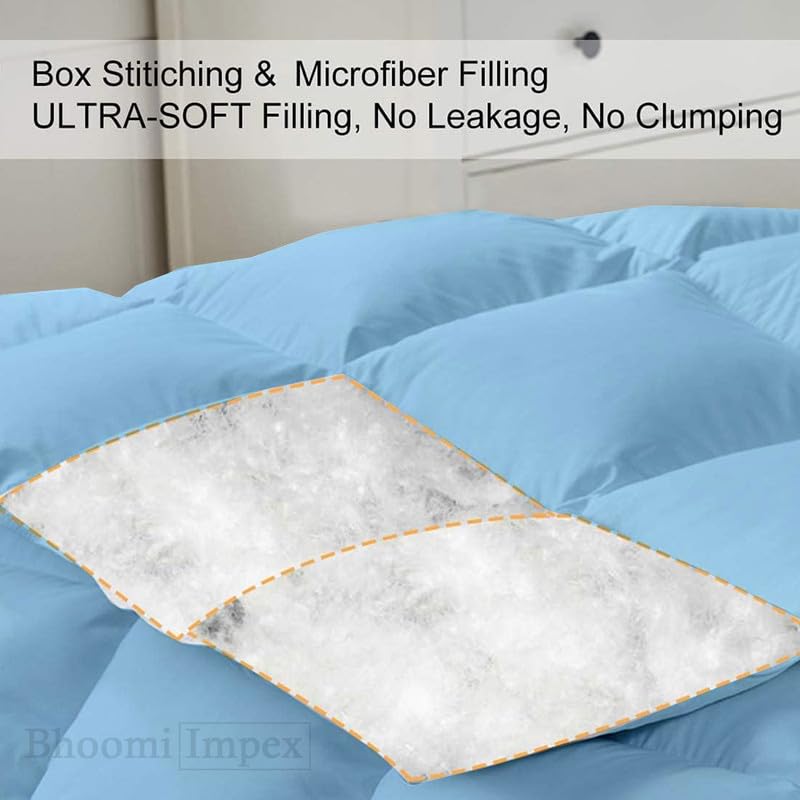 Image of Down Blanket, Extra Lightweight Summer Comforter for King Bed | 100 GSM Ac Comforter Super Soft Fluffy ComforterKing Bed Comforter | Dohar | Duvets |Soft Microfiber Fabric (100 GSM, Light Blue)