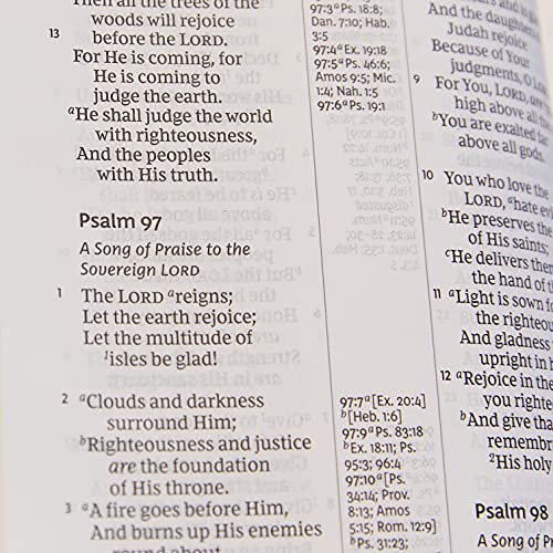 Image of NKJV Holy Bible, Giant Print Center-Column Reference Bible, Black Leather-look, Thumb Indexed, 72,000+ Cross References, Red Letter, Comfort Print: New King James Version