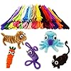 862 Pieces Art & Craft Supplies Set DIY Activities & Parties Pipe Cleaners Craft Set 200 Pcs Pipe Cleaners 454 Pcs Pom Poms 208 Pcs Wiggle Eyes Self Adhesive #4