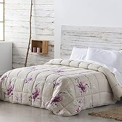 Rutes Hogar Edredones Barceló Hogar - ❤️ Edredón Comforter Reversible Melinda, Edredón Estampado de 350 gr en Color Crema, Medida 200x270, Edredón Nórdico de Otoño-Invierno para Cama 105