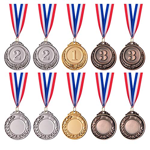 favide 48 Pieces Gold Silver Bronze Award Medals-Winner Medals Gold Silver Bronze Prizes for Competitions, Party,Olympic Style, 2 Inches