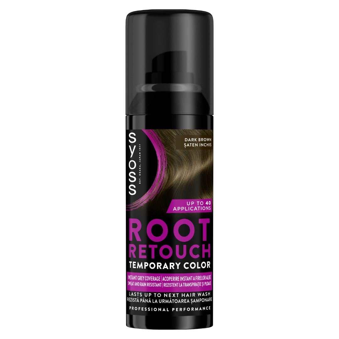 Syoss Root Retoucher Korektor do Włosów w Spray'U, Ciemny Brąz, 120 ml