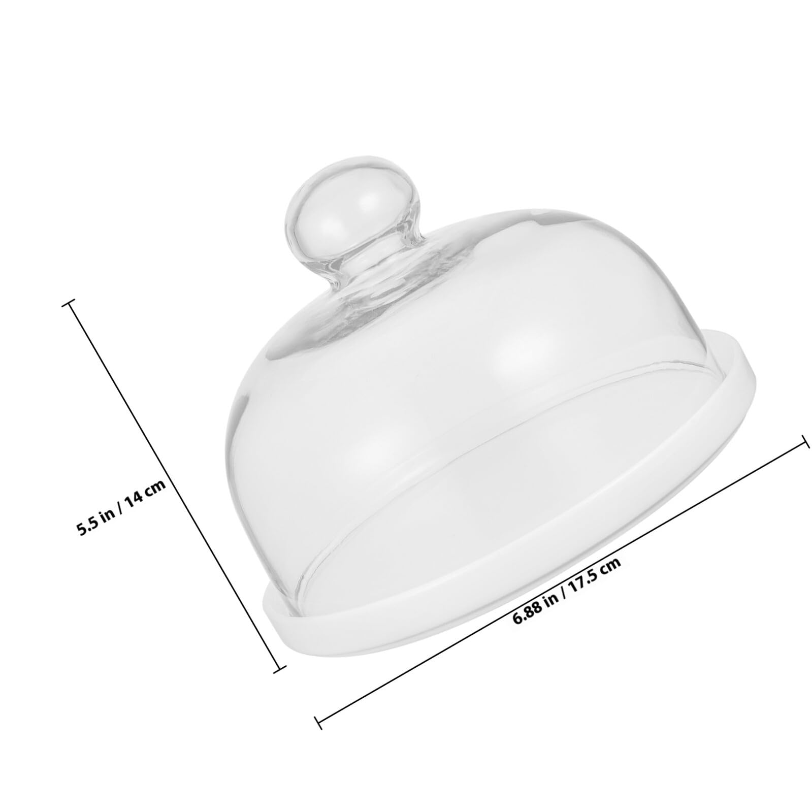 Ipetboom Plato para Tartas Casero con Tapa de Cristal y Base de Cerámica
