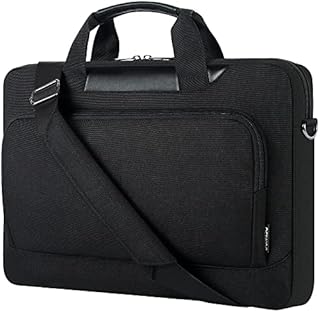 DOMISO Laptop Sleeve Case Large Capacity Shoulder Bag Compatible with 17-17.3 inch Dell XPS/Inspiron 17 / HP Gaming Pavilion 17 / Chromebook 317,Black