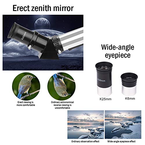 Telescopio refractor YXCKG 70mm 400mm con trípode altazimutal miniatura 5
