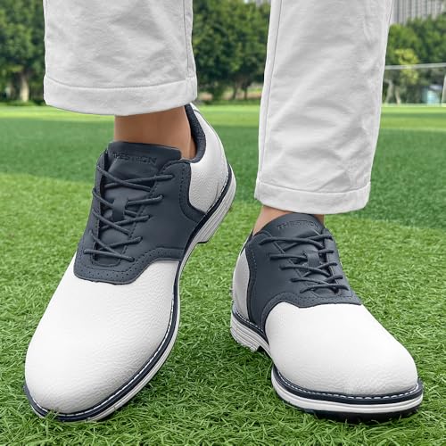 Image of Golf Shoes Men Spikes Classic Golf Footwears Male Walking Sneakers for Golfers Size 7-14