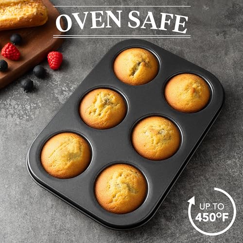 image for Tiawudi Mini Fluted Tube Cake Pan, 6 Cavity Bundt Cake Baking Pan, Non