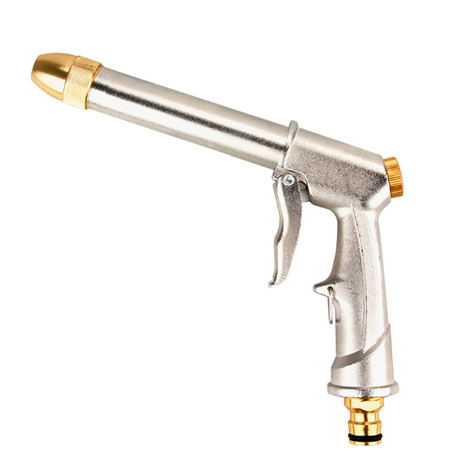 Fhytgbs Silver Gun Garden Hose Spray Gun -Adjustable Spray Sprinkler With Brass Nozzle, Heavy Duty Metal Water Gun Spray Gun (Color : )