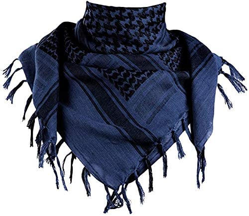 Fashions Men's Pure Cotton Arab Shemagh Neck Wrap Arafat Keffiyah Desert Army Wear Head Scarf Stole (Blue)