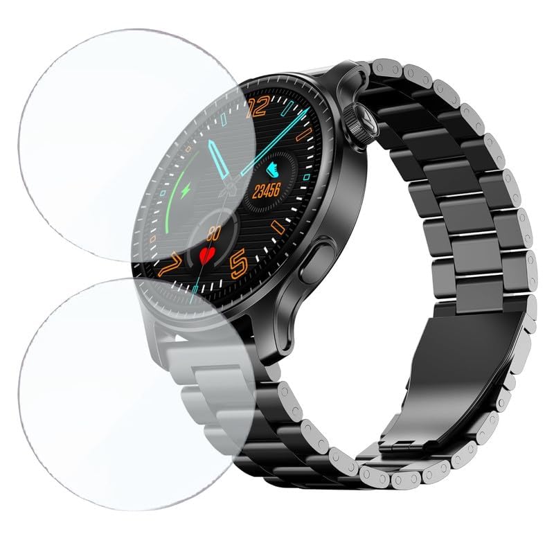 Image of 2-Pack Screen Protector for Boat Ultima Prime 1.43 inch Smartwatch - Flexible TPU Screen Guard, HD Clear, Anti Scratch, Bubble Free, Full Coverage Film - Not Tempered Glass