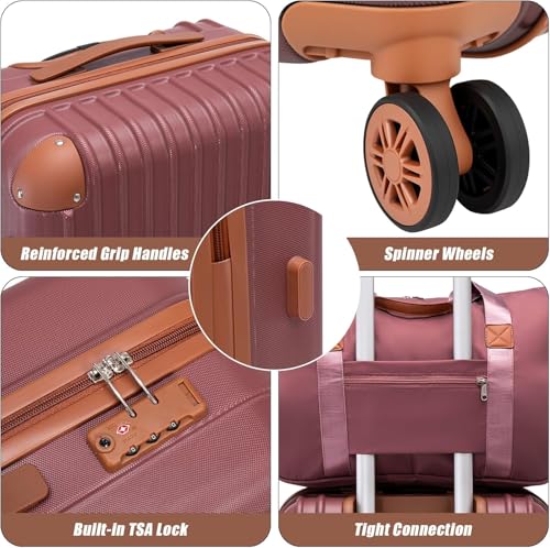 Image of Cosbarn Carry On Luggage Sets 3 Piece, 20 Inch Luggage 22x14x9 Airline Approved with Wheels and TSA Lock, ABS Lightweight Hardshell Travel Suitcase Set with Duffel Bag Travel Bag for Men Women