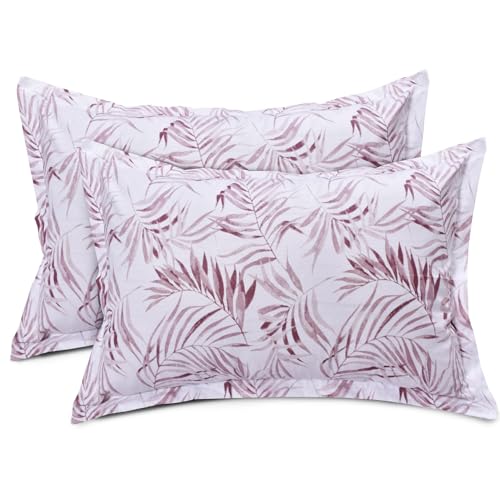 Image of HUESLAND by Ahmedabad Cotton 144 TC Cotton Elastic Fitted Bedsheet King Size with 2 Pillow Covers | 72 x 78 inches