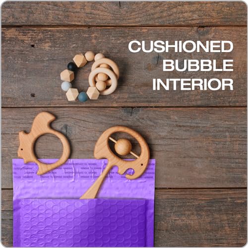 Image of Quality Park Bubble Mailers, 6 x 9, Purple Poly Mailers, Padded Envelopes, Shipping Bags, Water Resistant, Self Seal, 50 Per Box (QUA85904)