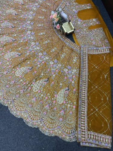 Image of Lehenga choli For Womens and Girls Soft Butterfly Net Lehenga Choli with Coding Sequins Work Dupatta | Semi Stitched Designer Ethnic Set