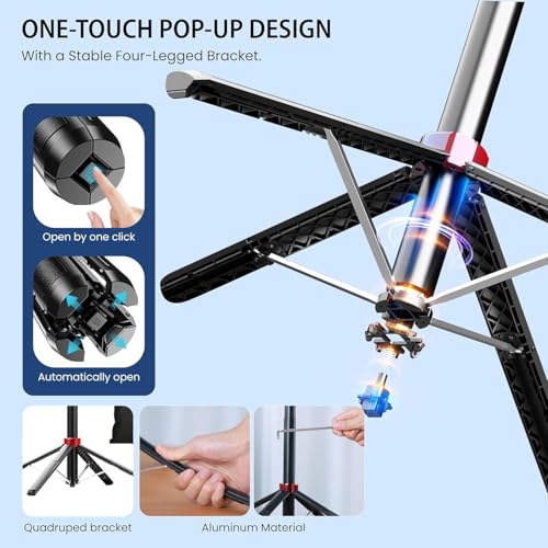 Image of Q185 Auto Face Tracking AI Gimbal Selfie Stick Tripod Stand,Detachable Bluetooth Remote Compatible for iPhone /Android, Best for Vlogging /Photo Shoot (Q185 AUTO FACE Tracking Selfie Stick)