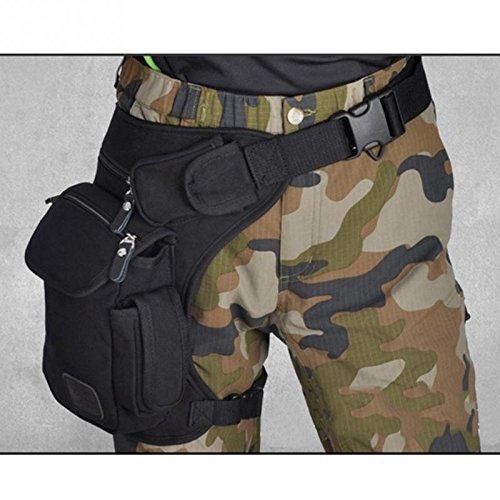 Sacoche De Jambe Moto Sac à Jambe Pour Hommes Pour Hommes Fanny Pack Belt Hip Drop Messenger Epaulet Travel Trekking Tingvas/Nylon Moto De Moto Sacs à Taille Sacoche Jambe Moto (Color