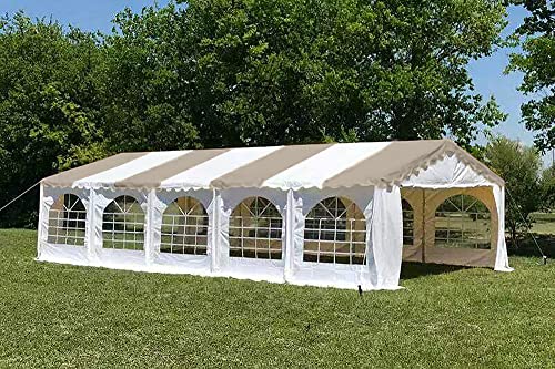 DELTA 32'x16' Sand Budget PVC Party Tent,Outdoor Event Canopy,Wedding Tent,Backyard Garden Shelter Gazebo,Waterproof Top,Galvanized Steel - Image 2