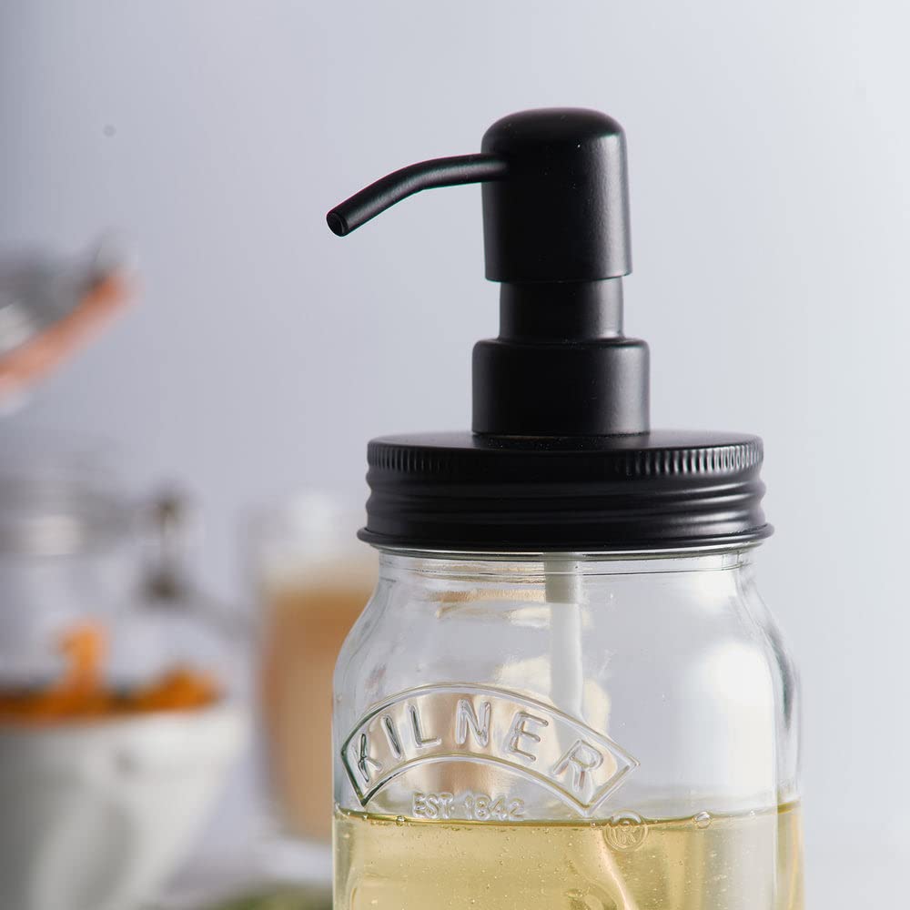 Kilner Premium 500ml Glass Liquid Soap & Lotion Dispenser | Refillable Bathroom/Kitchen Bottle with Stainless Steel Pump | BPA-Free, Rust-Resistant, Eco-Friendly 3