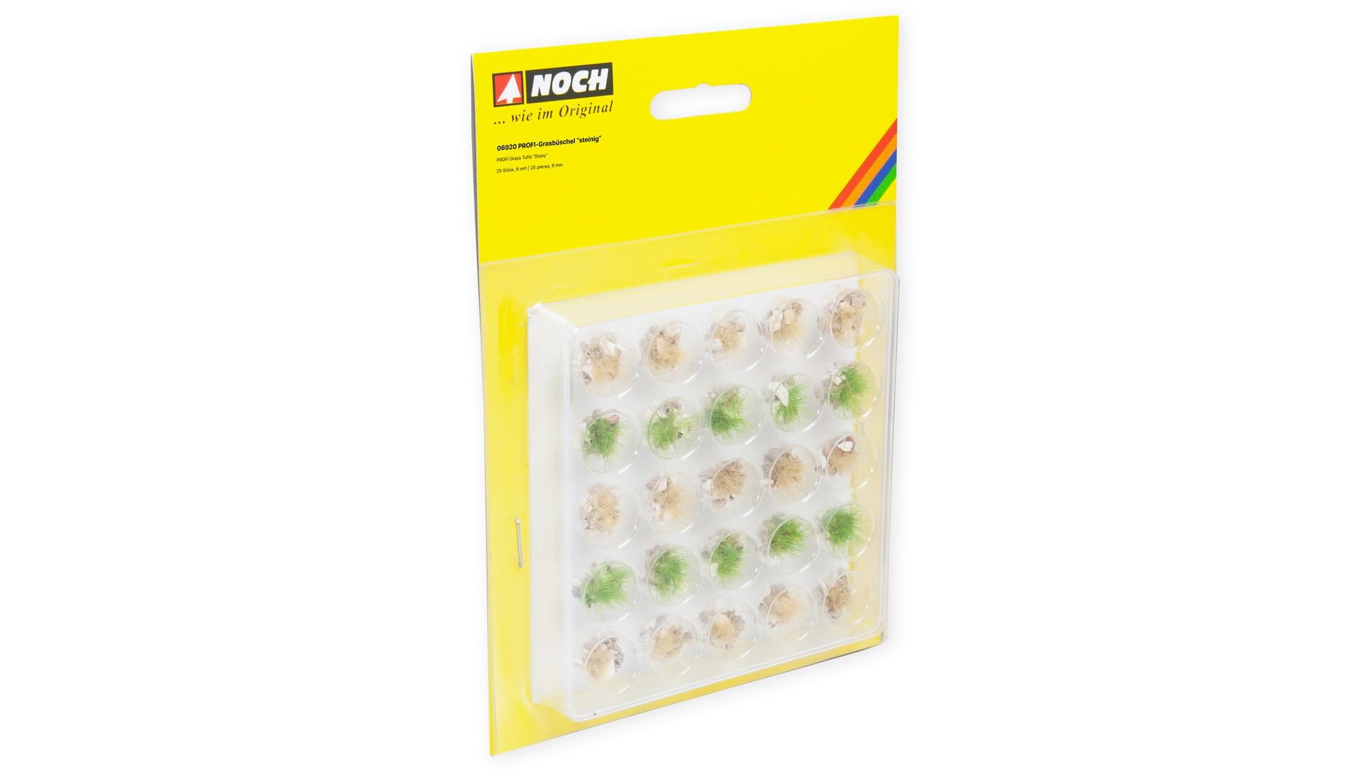NOCH Professional Rocky Grass Tufts with Realistic Stone Decoration Pack of 25 Ideal for Dioramas and Model Landscapes