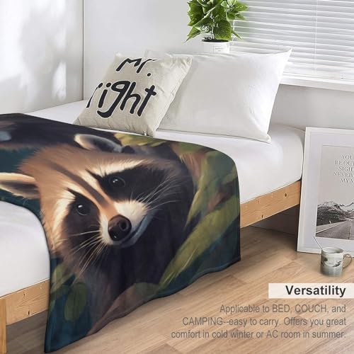 Manta de mapache de franela suave para sofá y cama, 130x150 cm 7