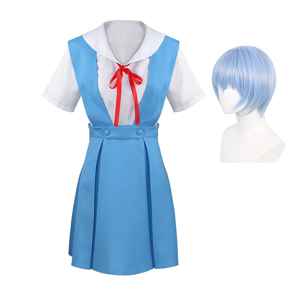 Anime Rei Ayanami Cosplay Kostüm für Frauen Rei Ayanami Schuluniform Mädchen Cosplay Rock Kleid Outfits Halloween Party Dress Up Anzug