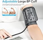 Easy@Home Moniteur de pression artérielle de grande taille : bras supérieur numérique BP Machine, Tensiomètre automatique avec grande LCD Affichage & Indicateur irrégulier des battements cardiaques, 22-42cm Grand Cuff réglable, 2 Utilisateur EBP-07