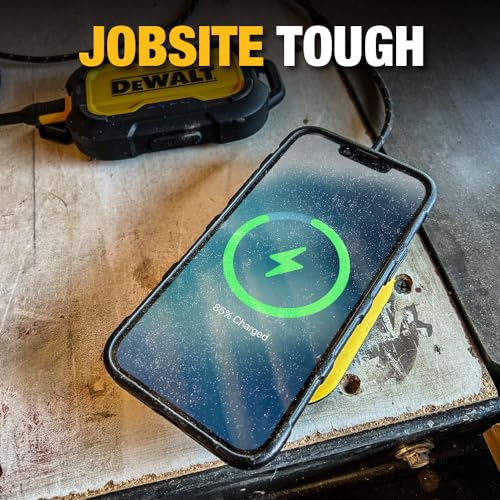 DEWALT Fast Wireless Charging Pad — Type C Cable and AC Adapter Included — 10W Max Qi Wireless Charger iPhone 14/13/12 Samsung Android — Wireless Phone Charger Mat