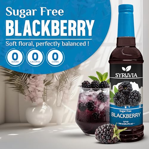 Syruvia Sugar-Free Blueberry Syrup & Sugar-Free Blackberry Syrup - 25.4 fl oz Premium Coffee Flavoring Syrup. 0 Calories, Kosher, and Gluten-Free. Perfect for Drinks, Sodas, Shakes, Desserts, and More - image 5