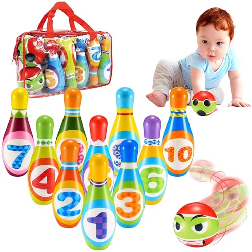 Bolos Infantiles. Juegos Niños 1 2 3 4 5 Años O Regalos Niños 1 2 3 4 5 Años. Juguetes Montessori con Bolsa Fácil De Llevar. Ideal para Cumpleaños Y Fiestas Infantiles.