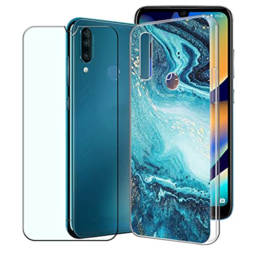 CXKJ Coque pour Wiko View 3 (6.26 Pouce) + Verre trempé Protection écran, Ultra Fin Silicone TPU Bumper Transparent Housse Etui de Protection Antichoc Cover...