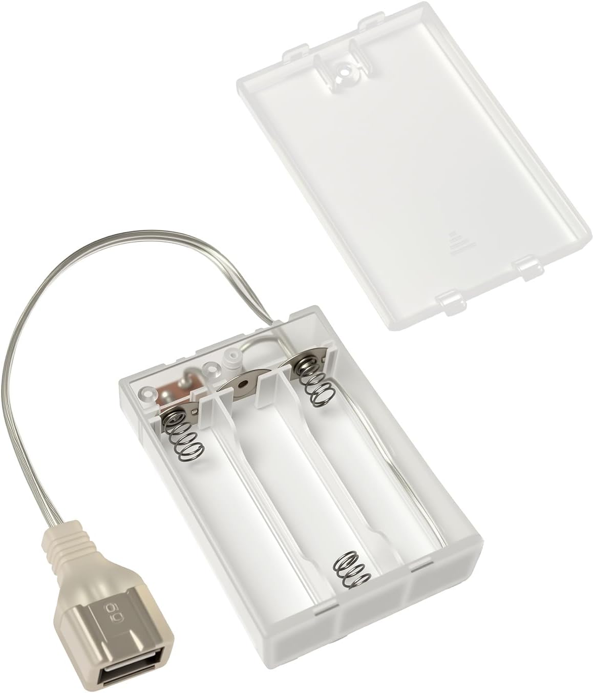 5V 3AA Battery Pack for LED Neon Signs with USB External Interface, Output USB Battery Pack for LED Lights, Suitable for Neon Signs, LED Strip, Fairy String, and Curtain Lights