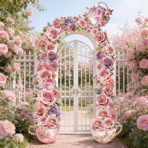 Decoración Floral para Fiesta Tea Party Pink 33.78 x 67.49 in miniatura 1