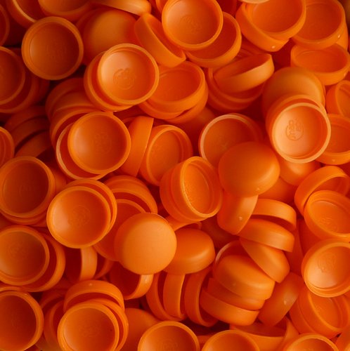 Snap-On Two Piece Dome Screw Cover Caps - Pack of 50 Small Matt Caps & Bases : Mandarin Brown