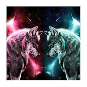 Diy Ronde Diamond Painting Woulf Hars Volledige Boor Rhineston Tekening Huis Kunst Craft Slaapkamer Decor (Size : 40…