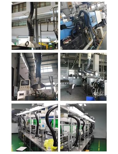 Tubo flessibile per aspirazione fumi di saldatura con cappuccio in acciaio inox, tubo di ventilazione durevole per officina e uso industriale, efficiente sistema di filtrazione dell'aria