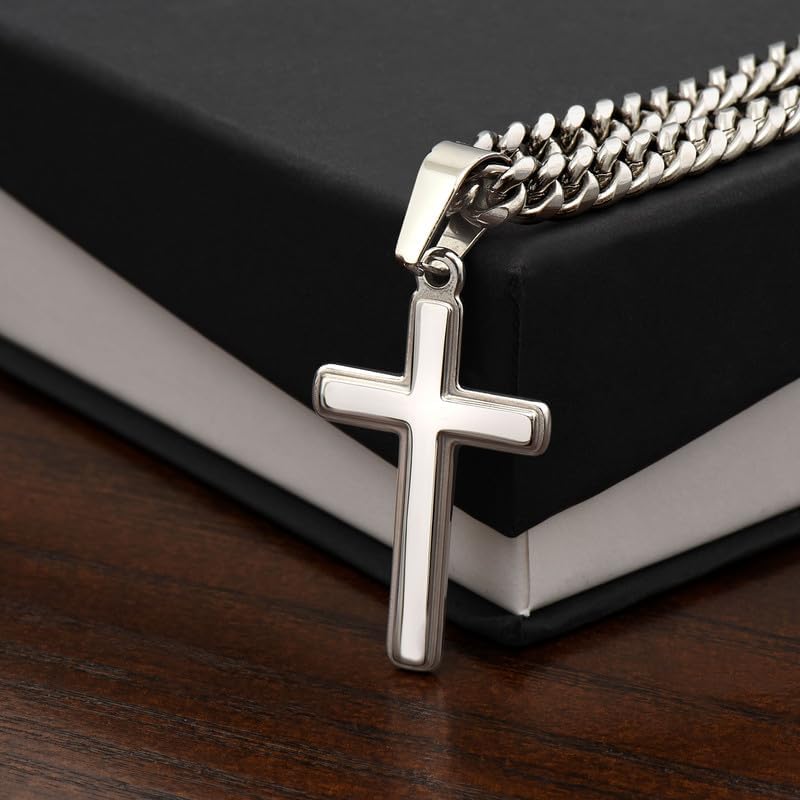 To My Man Cross Necklace – Christian Jewelry for Men, Romantic Gift from Girlfriend or Wife, Meaningful Birthday or Anniversary Present with Love Message Card - Image 6