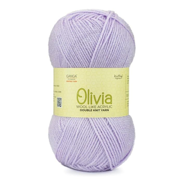 GANGA Acrylic Olivia Hand Knitting and Crochet Yarn (Lavender) (100gms)