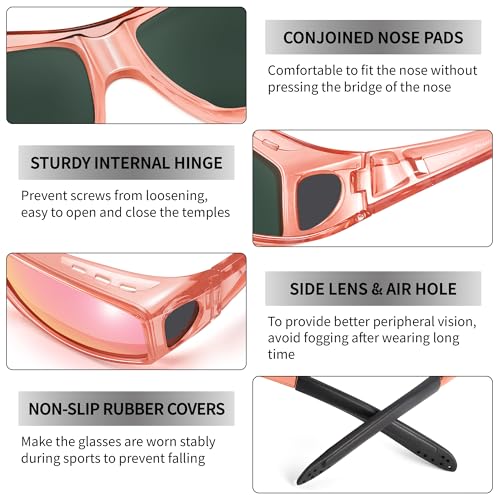 Image of URUMQI Polarized Sunglasses Fit Over Glasses for Men Women, Wraparound Sun Glasses UV400 Protection for Driving Fishing