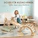 Goodevas 5-in-1 Montessori Klettergerüst Set: Indoor Kletterdreieck, Kletterbogen mit Kissen, und Rutsche für Kinder, Indoor Spielplatz 1-3 Jahre