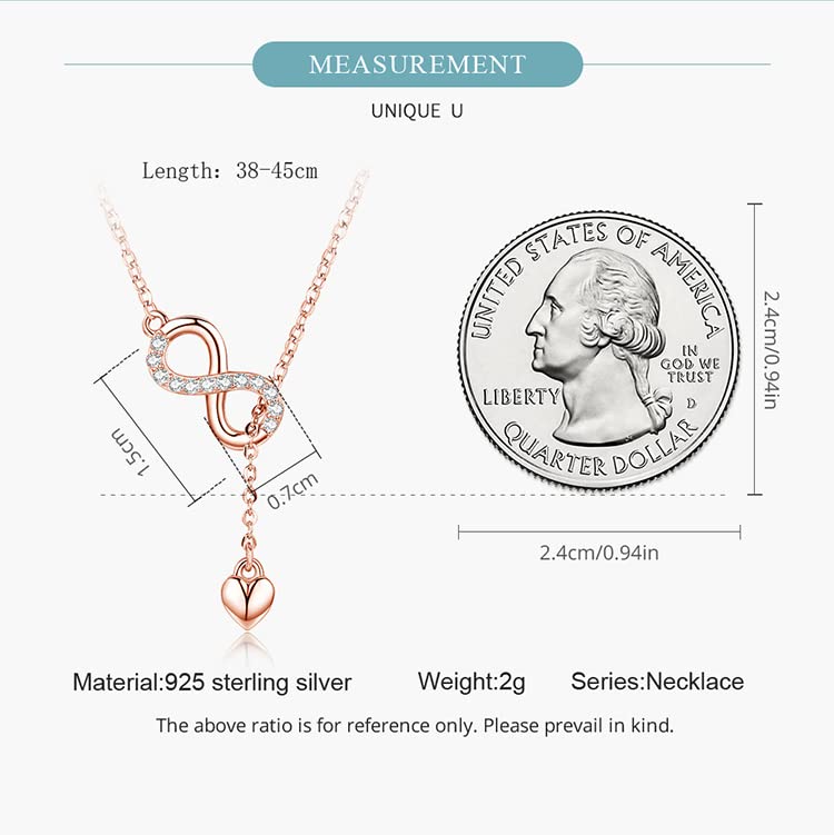 Collar infinito de plata de ley para mujer: colgante fino de joyería, accesorios de moda y regalos 5