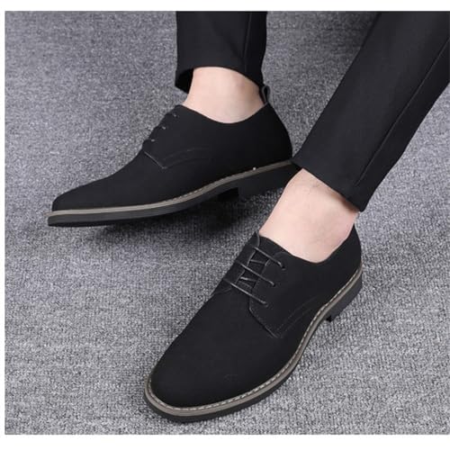 Image of Men's Suede Lace Up Oxfords Classic Wing Tips Dress Shoes Casual Luxury Business Work Office Derby Shoes