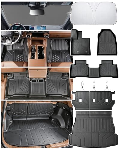 Image of All Weather Floor Mats for 2026 Toyota RAV4 Hybrid Floor Mats Full Set, TPE Car Floor Liners Custom Fit Floor Mats, Trunk Mat, Backrest Mats, Accessories for Toyota RAV4 2026