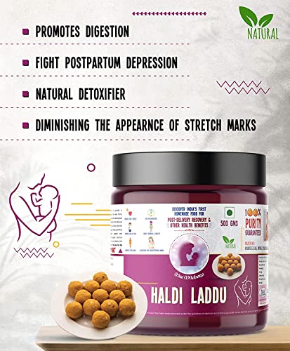 Image of Maa Mitahara Post Pregnancy Laddu - Haldi & Dry Fruits | Natural Immunity, Energy & Lactation Support for New Mothers | Ayurvedic Traditional Laddu (1kg, Haldi)