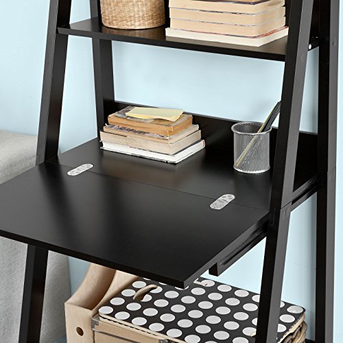 Haotian Modern Ladder Bookcase Made of Wood, Book Shelf,Stand Shelf, Wall Shelf (FRG115-SCH)