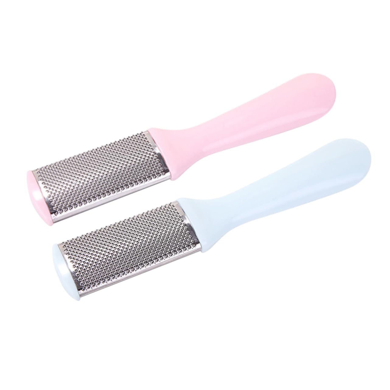 Beatifufu 2pcs Foot Grater Heel Scrubber Pink Heel Foot Remover Stainless Steel Scrubber Foot Pumices Metal Scrubber Foot Pedi Stainless Steel Foot File Tools Peeler Exfoliating