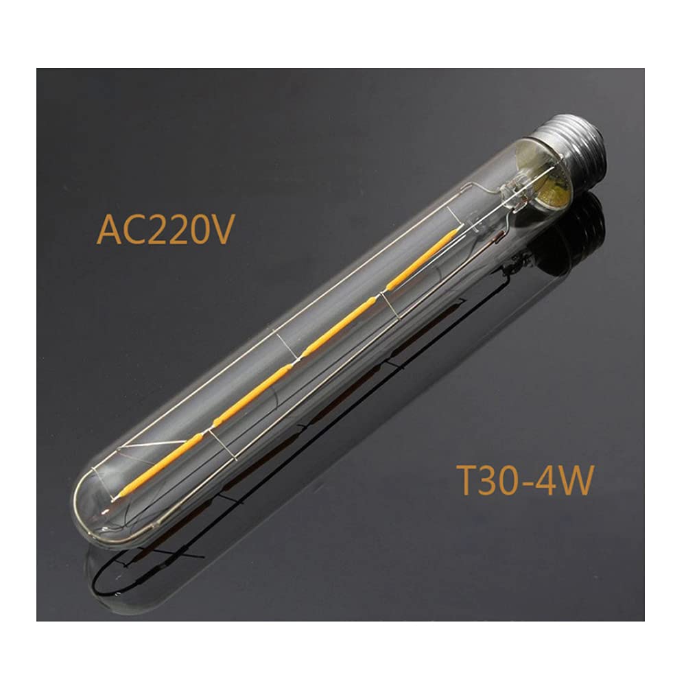 WANGFEI T30 LED Glühlampe E27 4W 225mm Klarglas Nicht Dimmbare Röhrenförmige Edison-Glühbirne,2700K Warmweiß 400LM Antike Nostalgische Klassische Beleuchtungslampe 12 Stücke